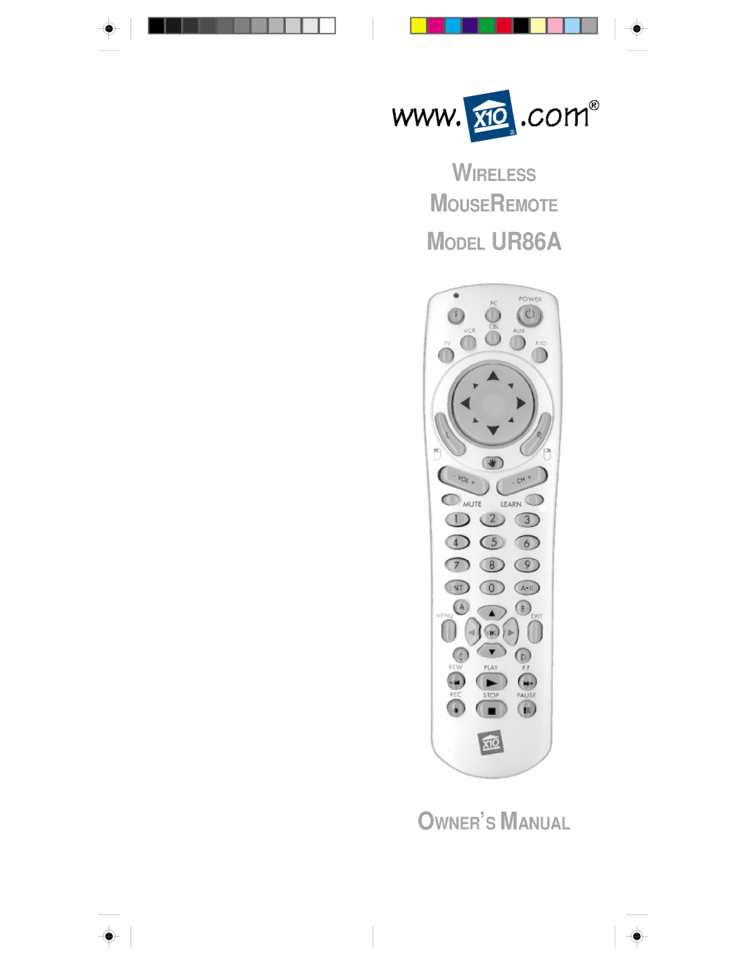 X10 Wireless Technology owner manual Model UR86A, Wireless Mouseremote 