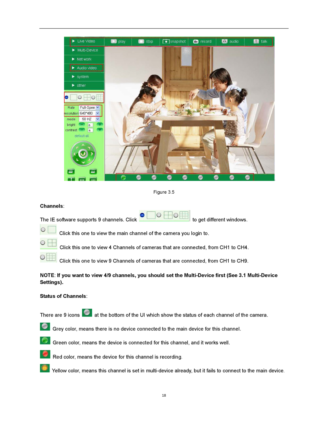 X10 Wireless Technology XX34A user manual Settings Status of Channels 