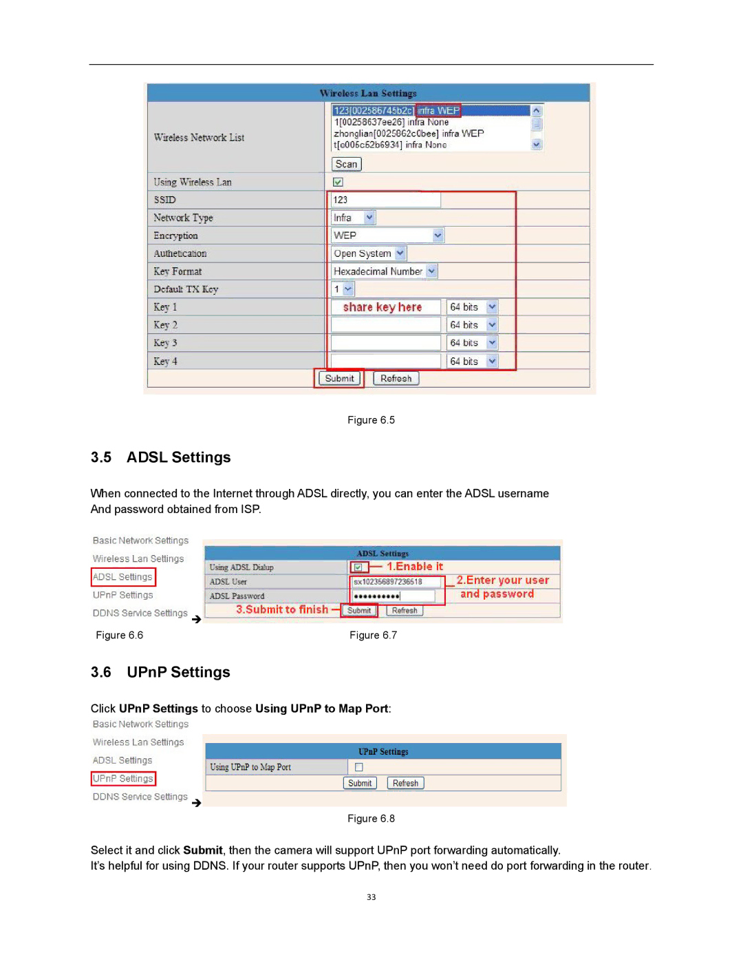 X10 Wireless Technology XX34A user manual Adsl Settings, Click UPnP Settings to choose Using UPnP to Map Port 