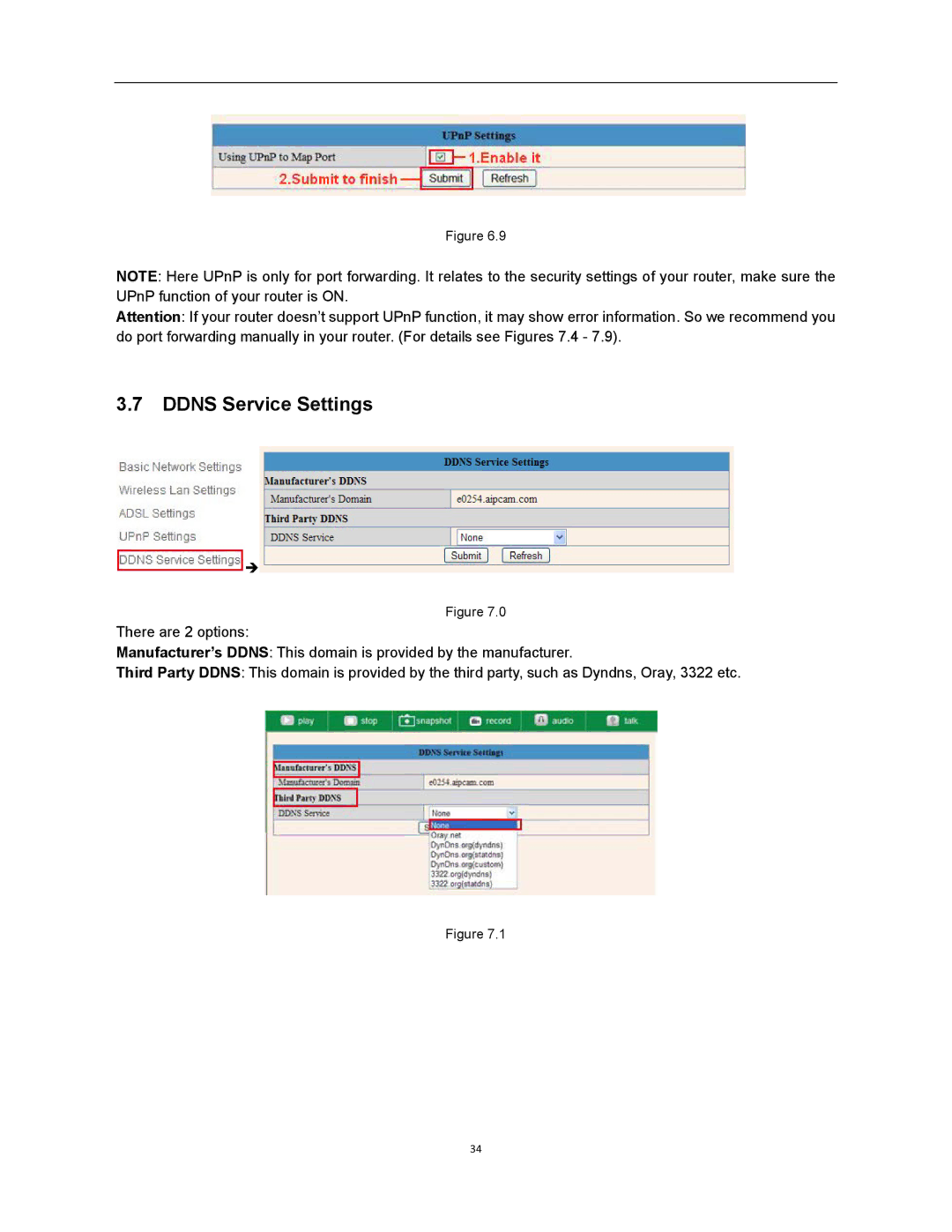 X10 Wireless Technology XX34A user manual Ddns Service Settings 