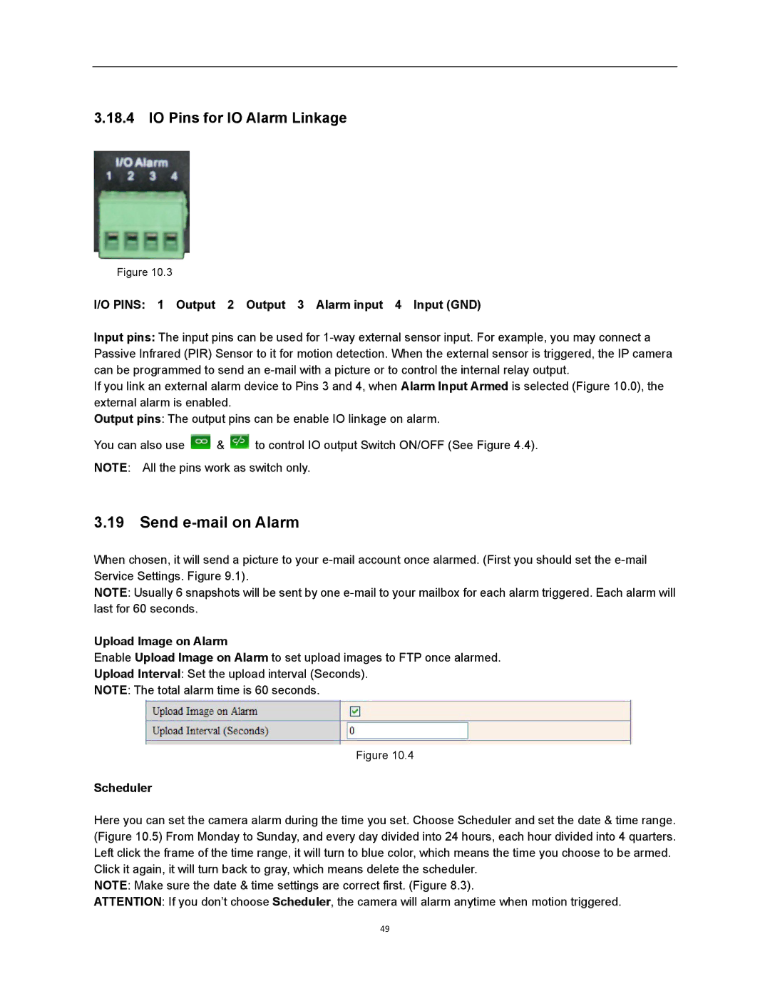 X10 Wireless Technology XX34A Send e-mail on Alarm, IO Pins for IO Alarm Linkage, Upload Image on Alarm, Scheduler 