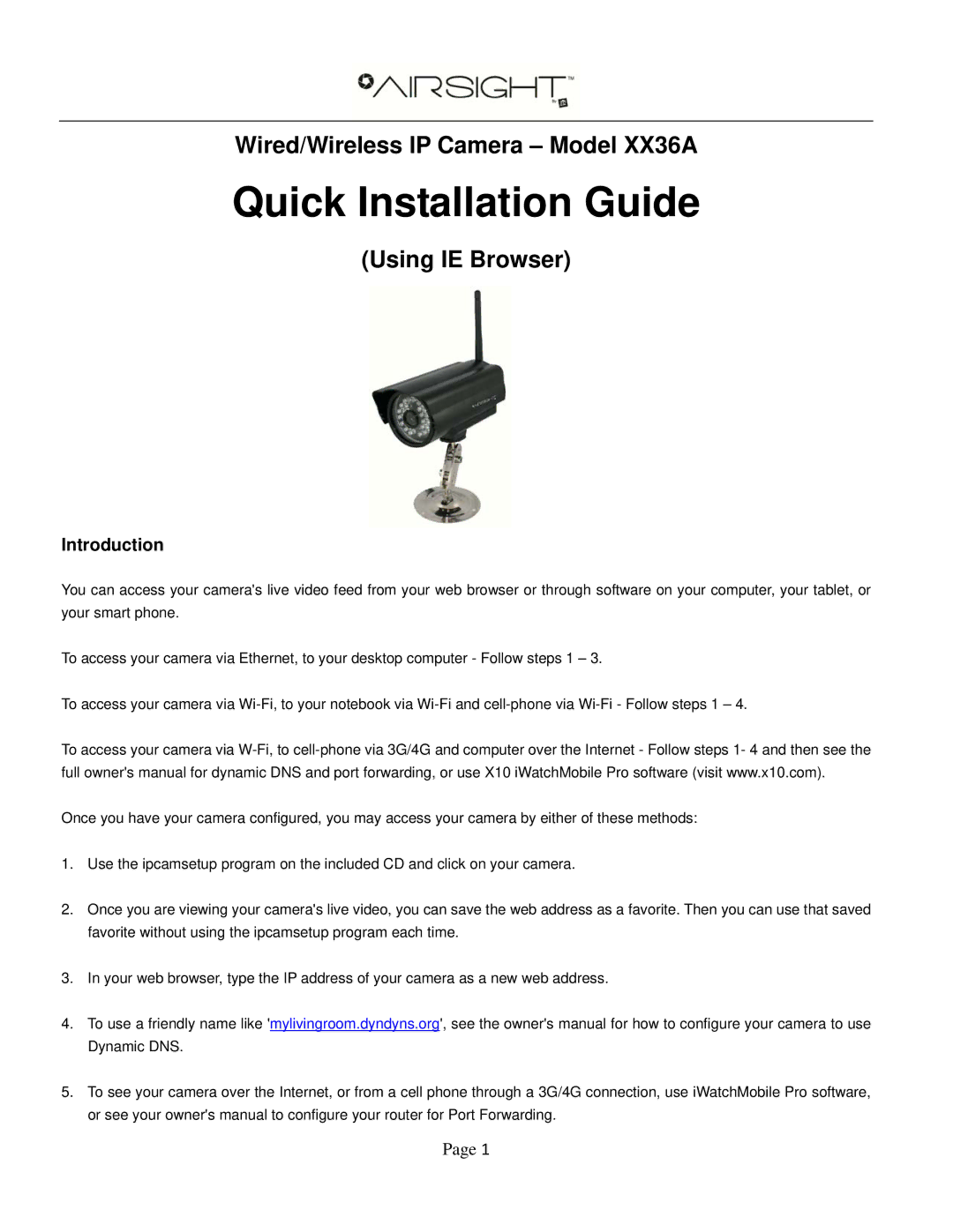 X10 Wireless Technology XX36A owner manual Quick Installation Guide 