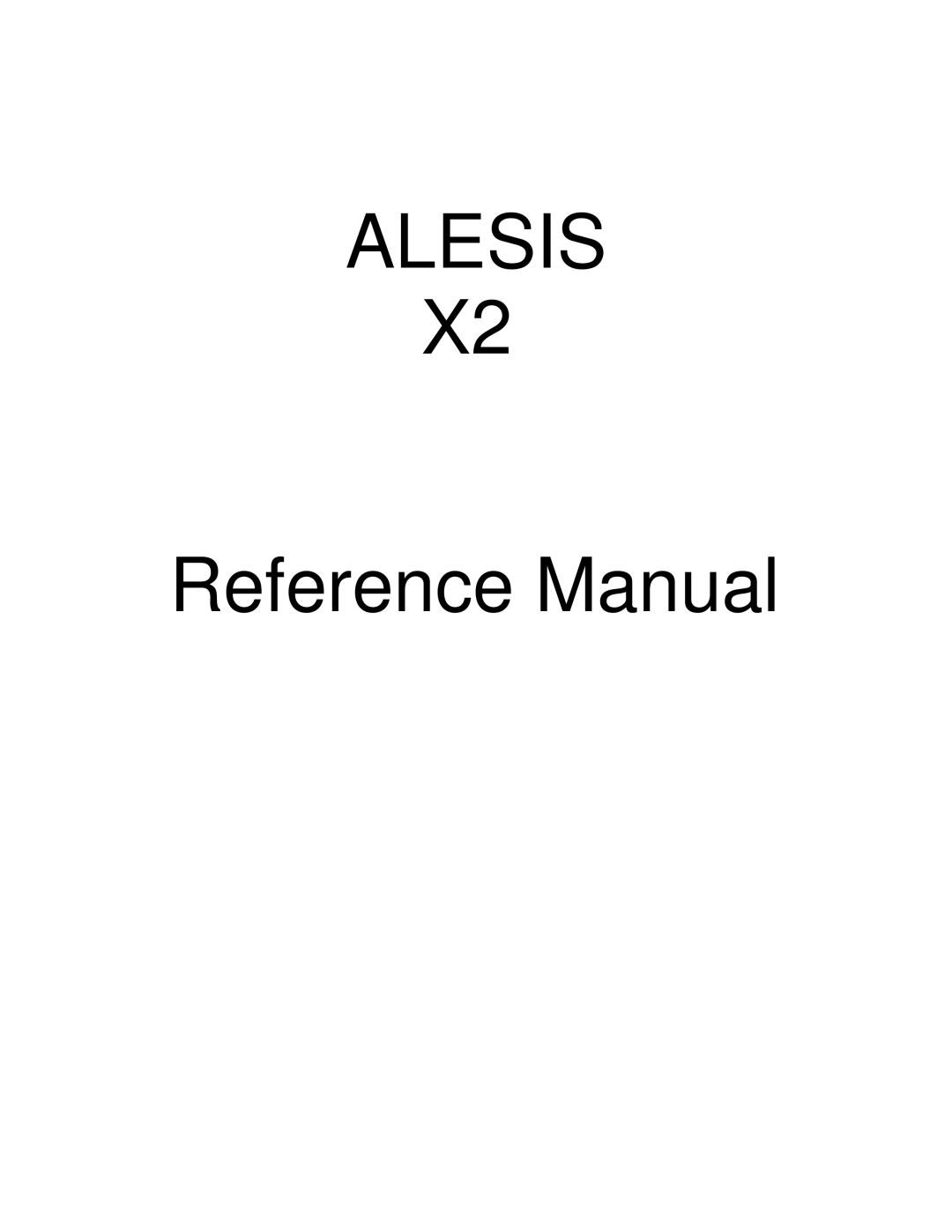 X2 X2 manual Alesis 