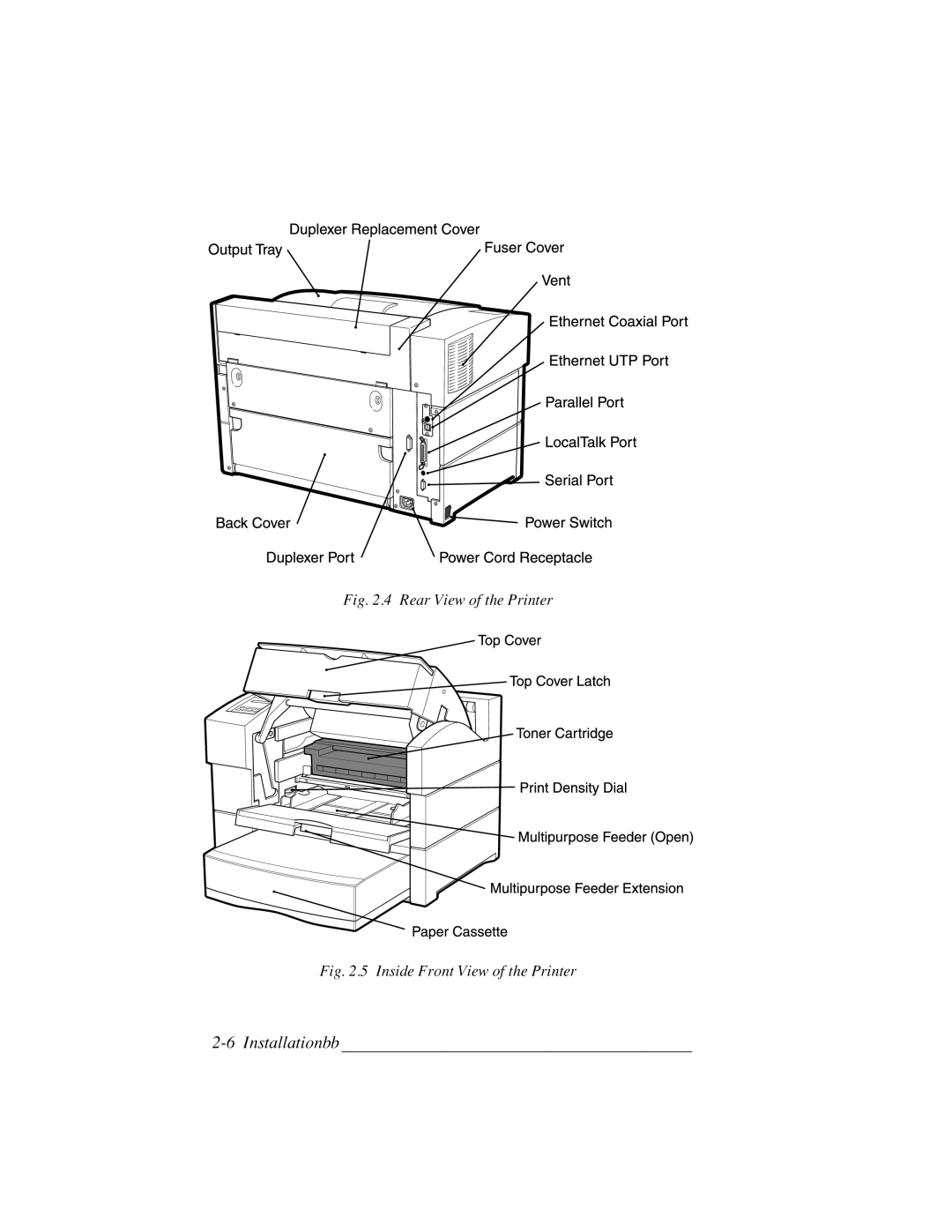 Xante 3 Series warranty Rear View of the Printer 