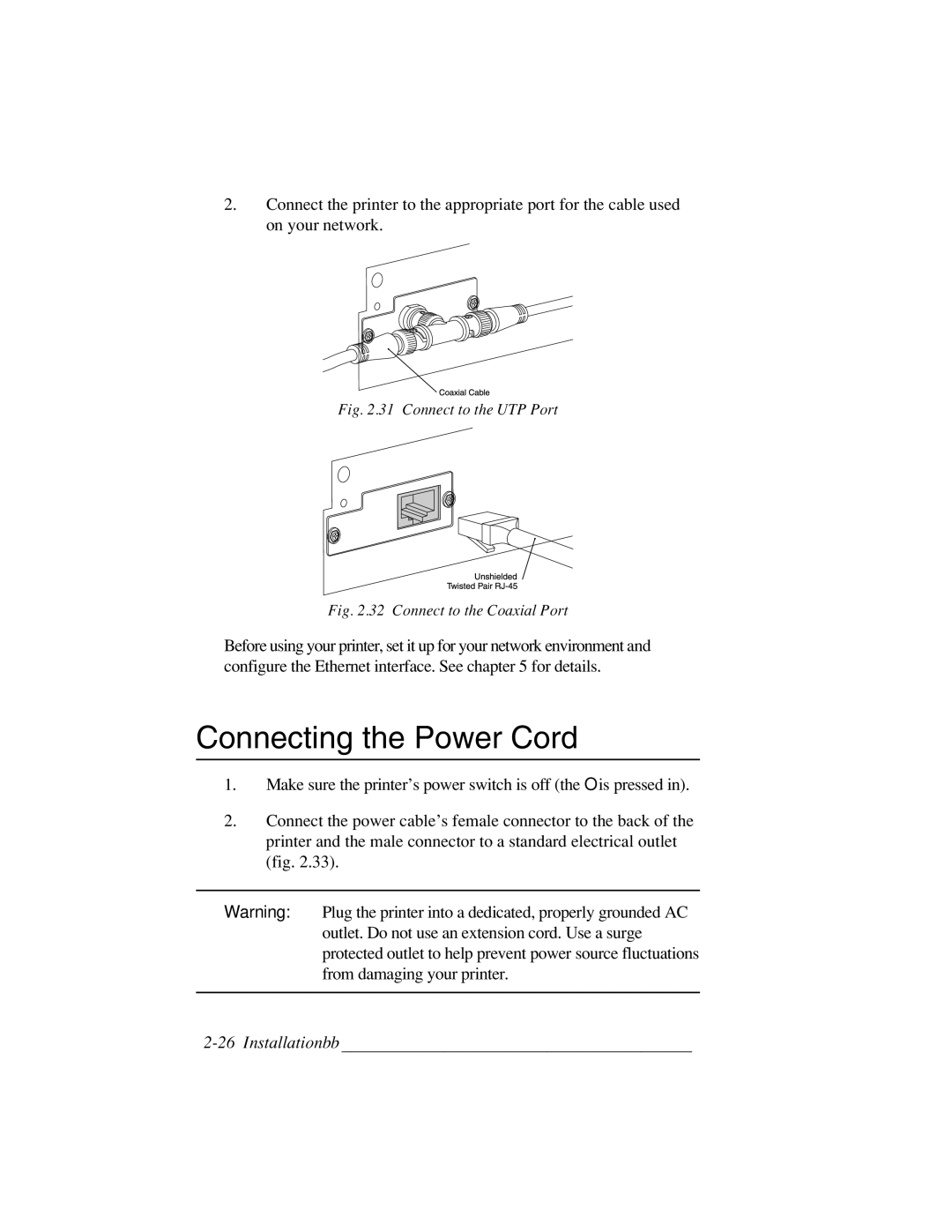 Xante 3 Series warranty Connecting the Power Cord, Connect to the UTP Port 