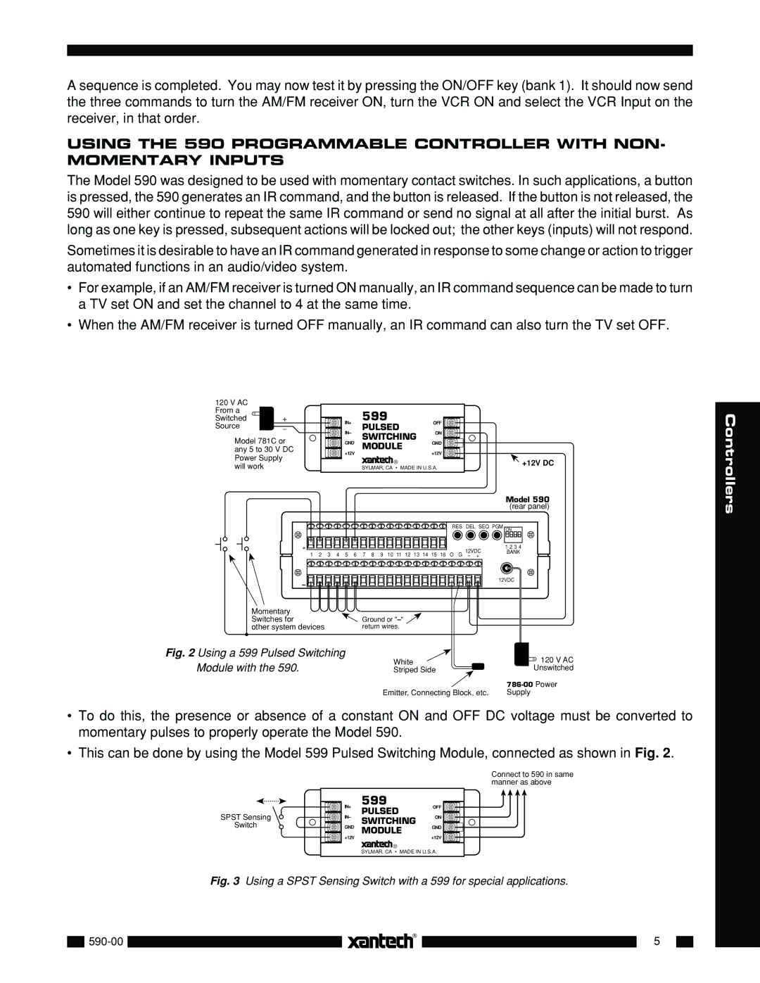 Xantech 590-00 installation instructions 599 