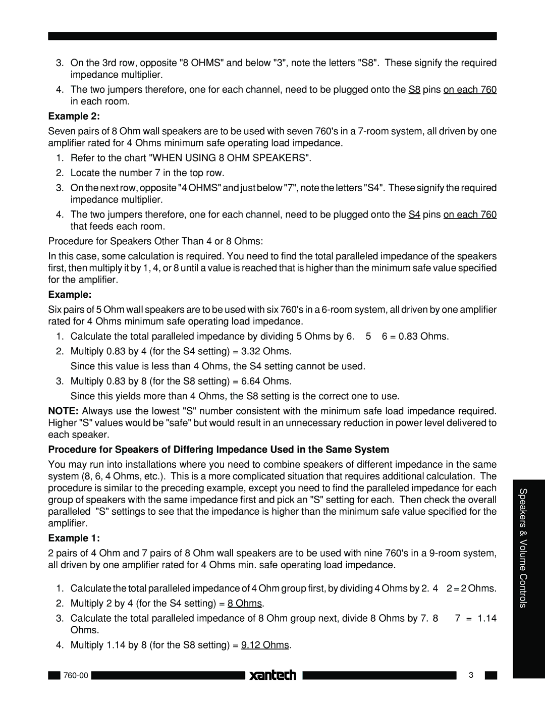 Xantech 760-00 installation instructions Example 