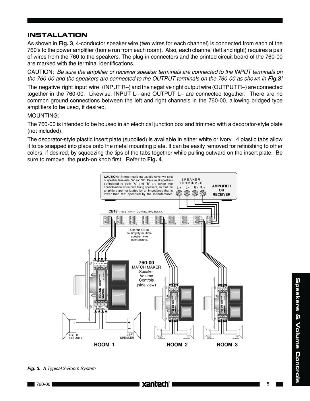 Xantech 760-00 installation instructions Installation, Mounting 