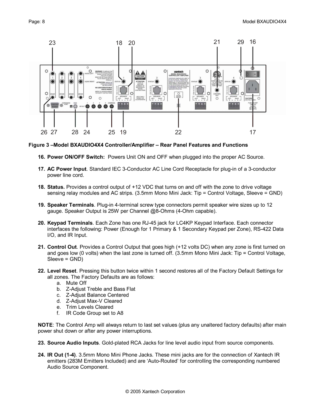 Xantech installation instructions 8Model BXAUDIO4X4 