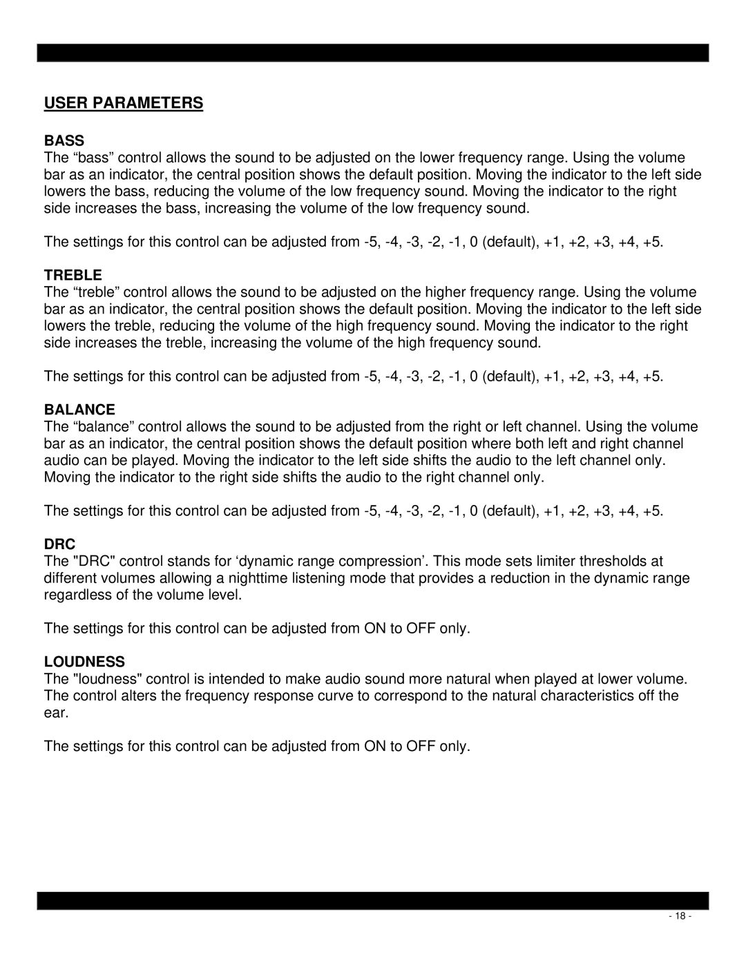 Xantech D5KP installation instructions User Parameters 