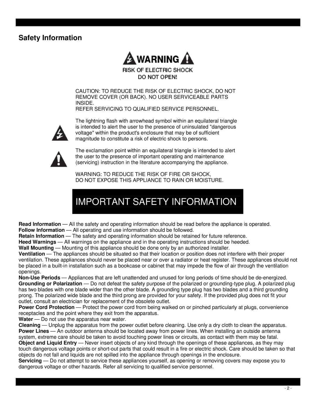 Xantech D5KP installation instructions Important Safety Information 