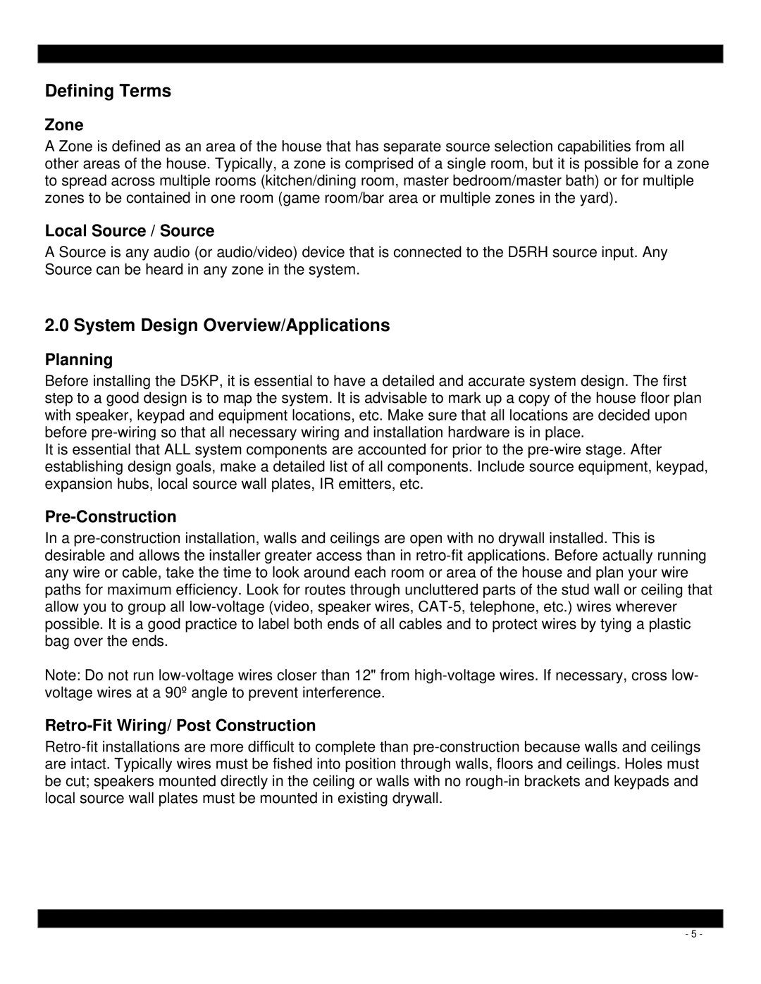 Xantech D5KP installation instructions Defining Terms, System Design Overview/Applications 