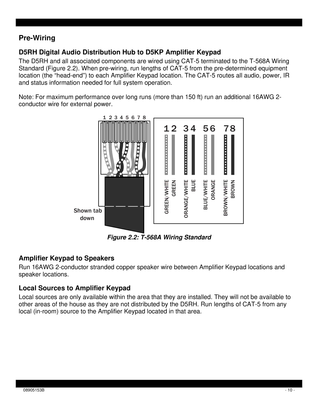 Xantech D5RH installation instructions Pre-Wiring, Amplifier Keypad to Speakers, Local Sources to Amplifier Keypad 