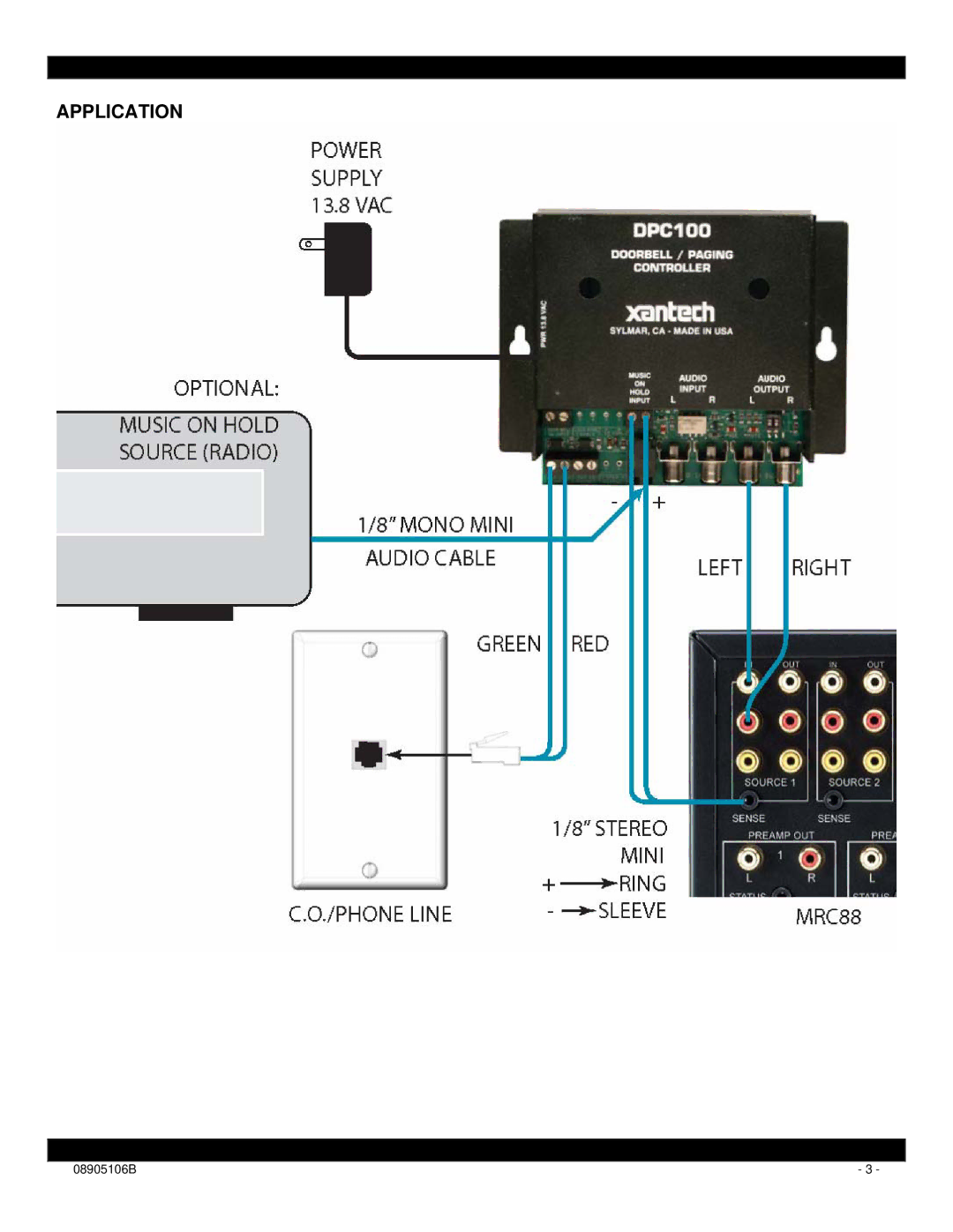 Xantech DPC100 installation instructions Application 