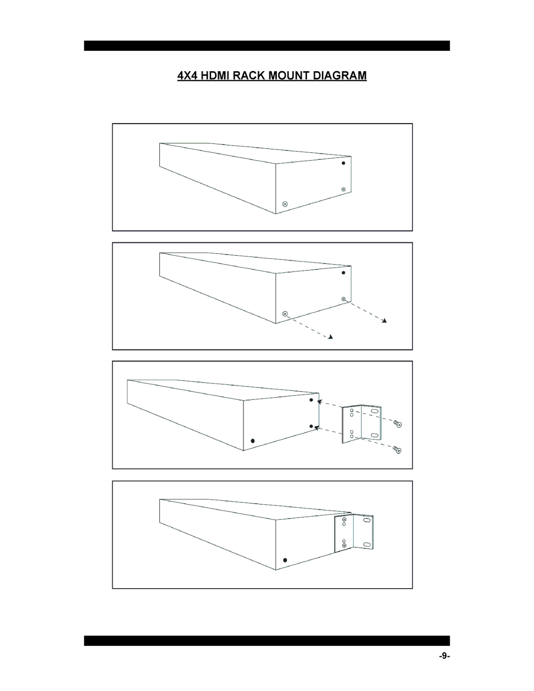 Xantech HDMI4X4 user manual 4X4 Hdmi Rack Mount Diagram 