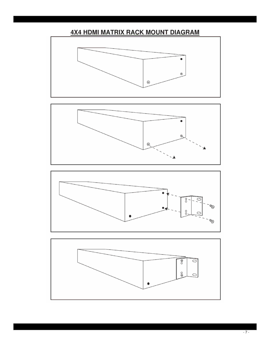 Xantech HDMI4X4 user manual 4X4 Hdmi Matrix Rack Mount Diagram 