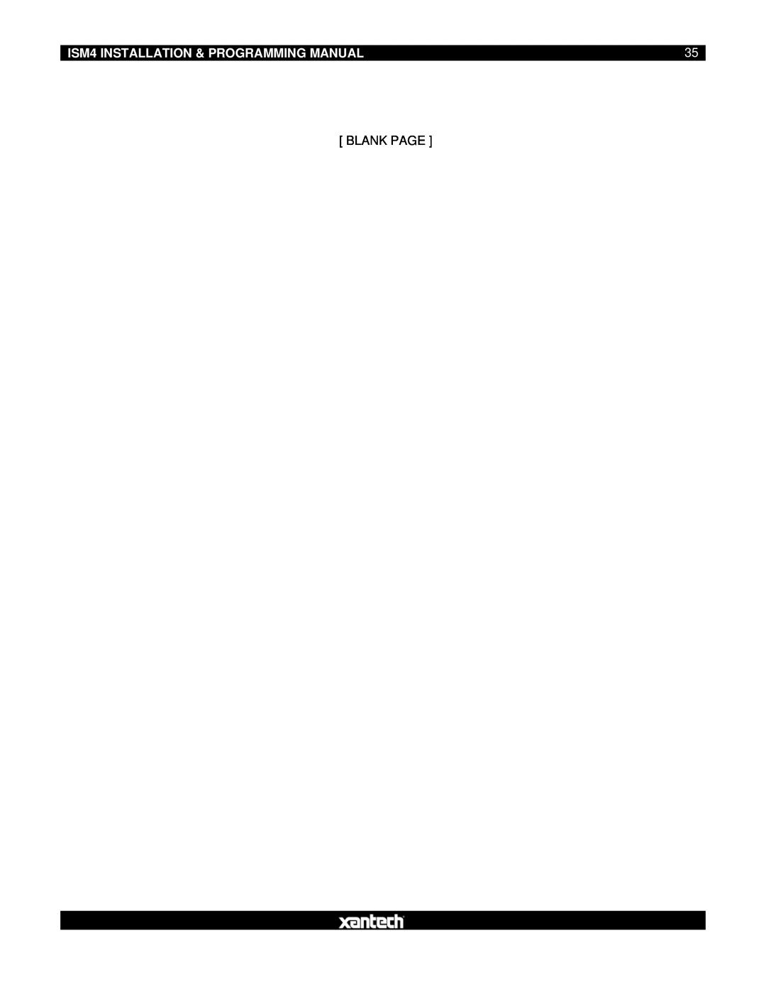 Xantech manual ISM4 INSTALLATION & PROGRAMMING MANUAL, Blank Page 