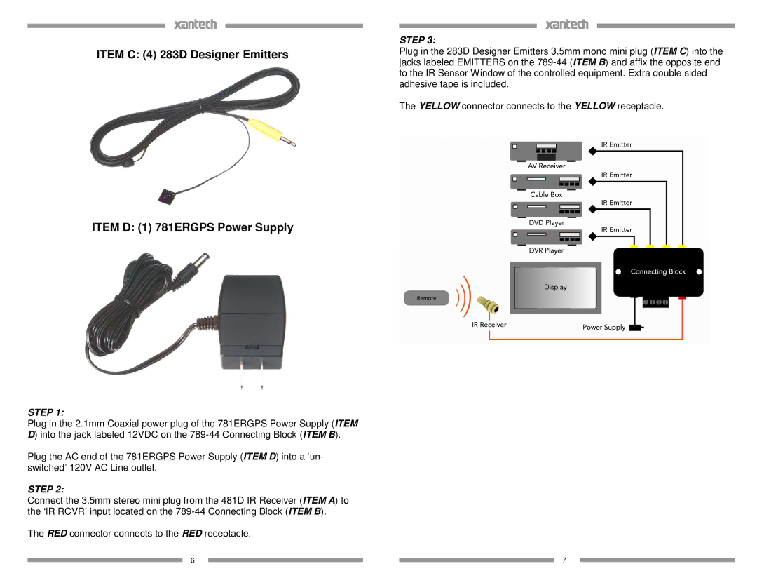 Xantech ML85K installation instructions Step 