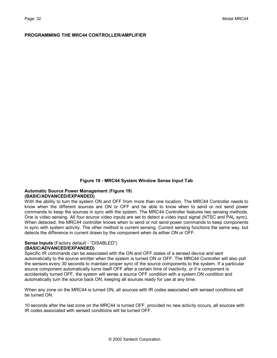 Xantech installation instructions Programming the MRC44 CONTROLLER/AMPLIFIER 