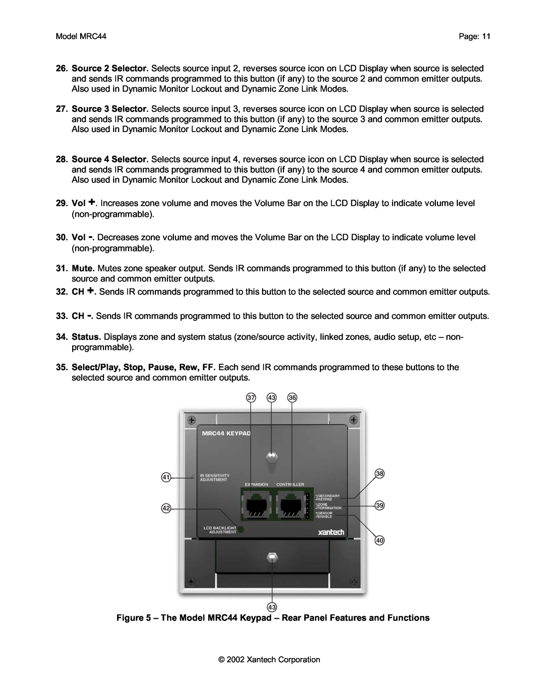 Xantech MRC44 installation instructions 