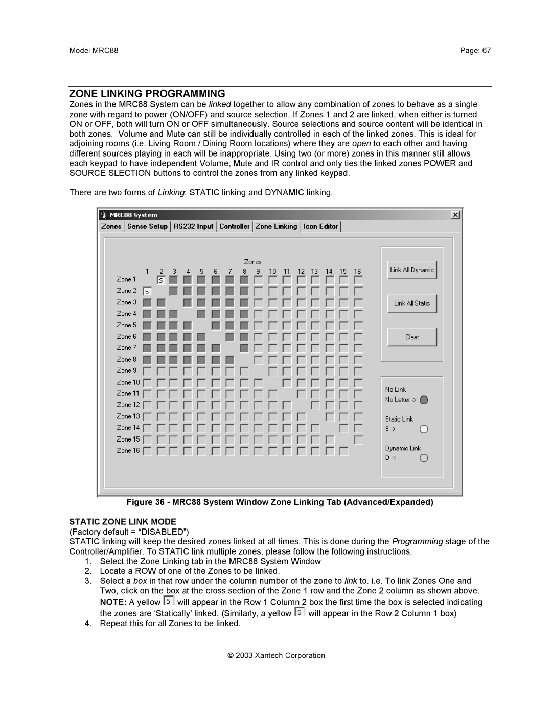 Xantech mrc88 installation instructions Zone Linking Programming 