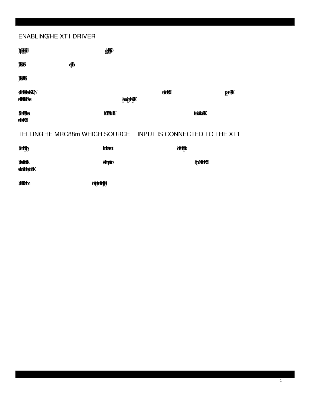 Xantech MRC88M quick start Enabling the XT1 Driver 