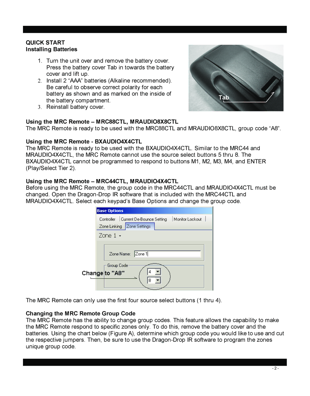 Xantech MRCREMRP installation instructions Quick Start 