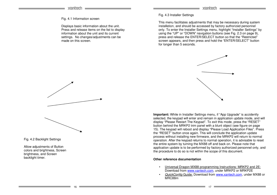 Xantech MRKP2 installation instructions Other reference documentation 