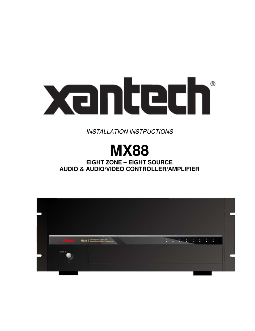 Xantech MX88 installation instructions 