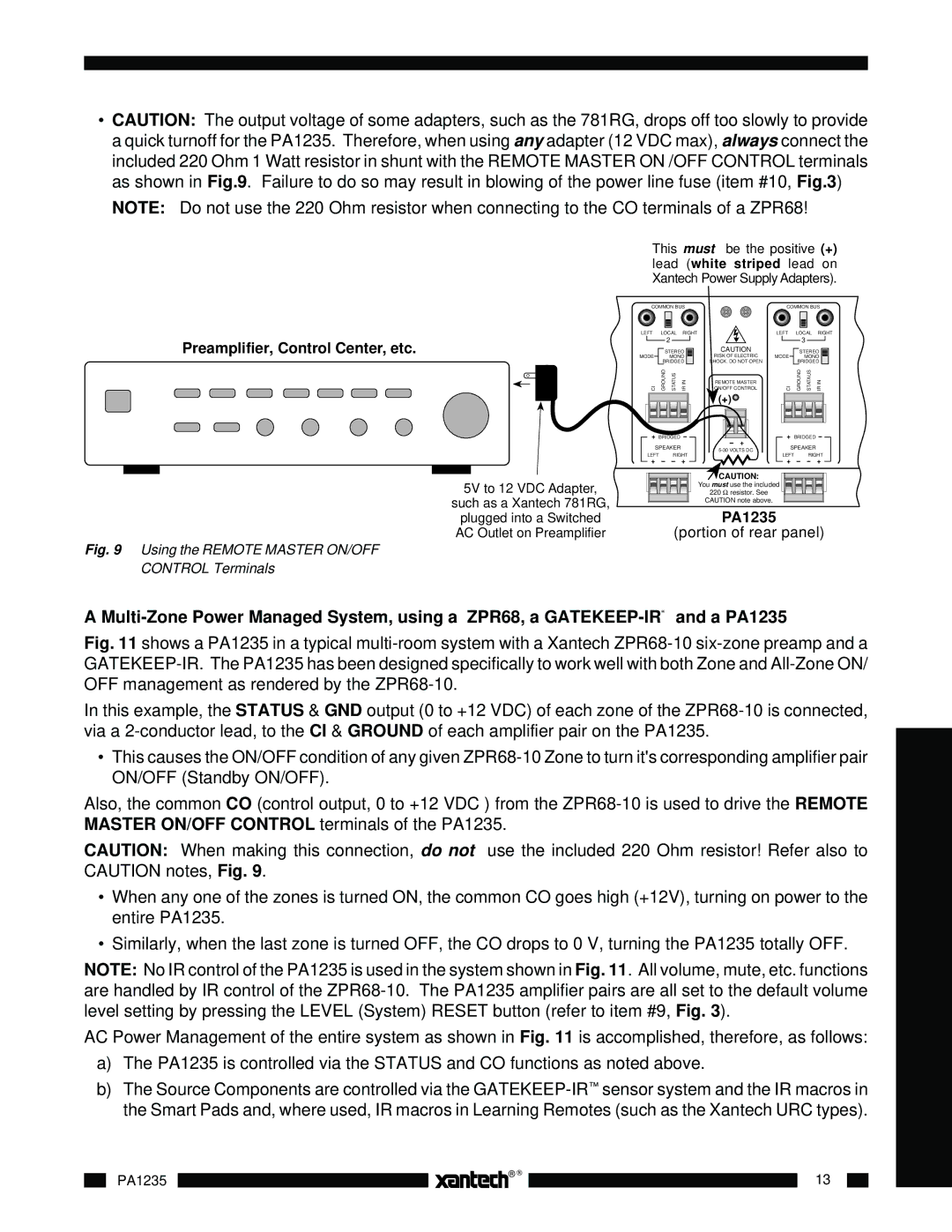 Xantech PA1235 installation instructions 