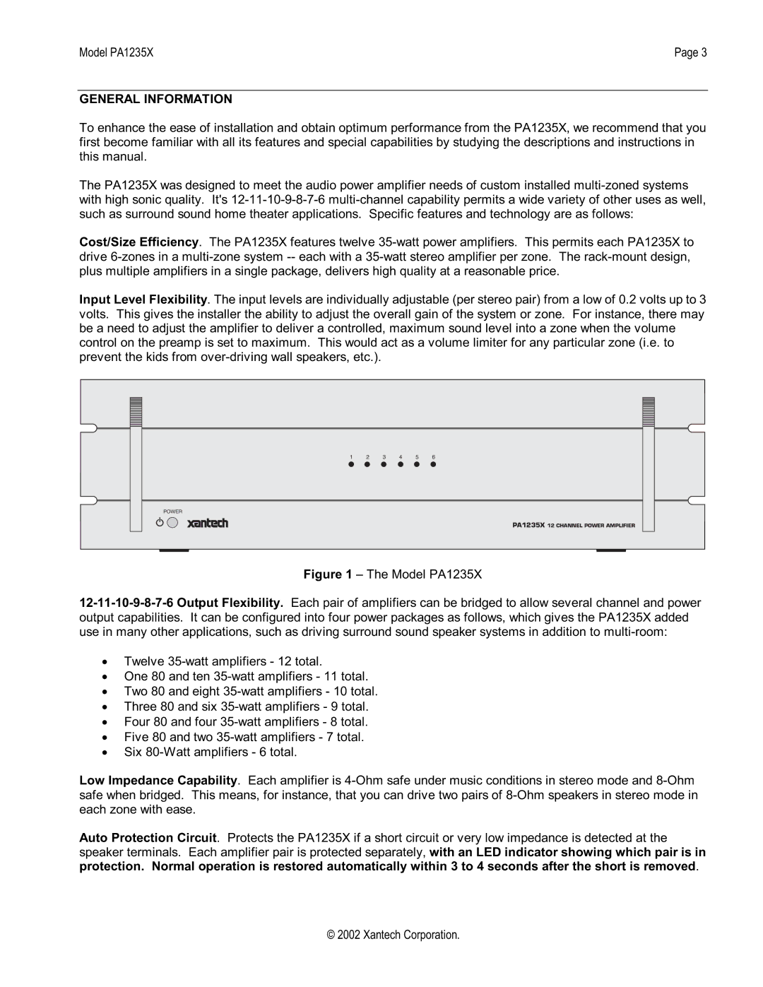 Xantech PA1235X installation instructions General Information 