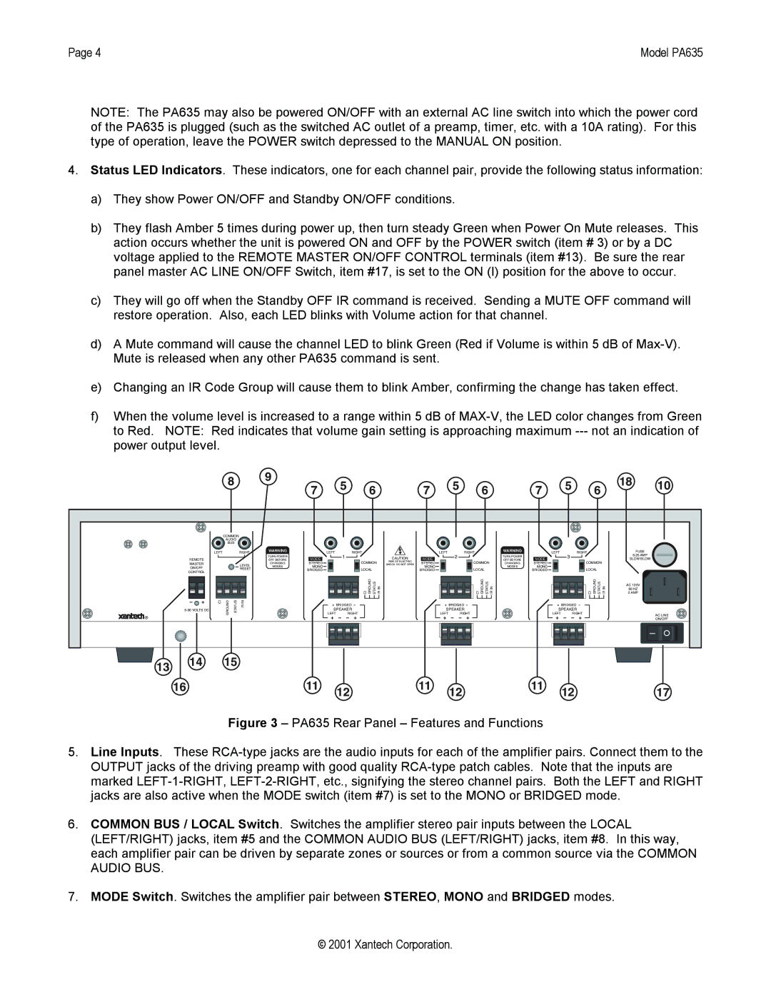 Xantech PA635 installation instructions Mode 