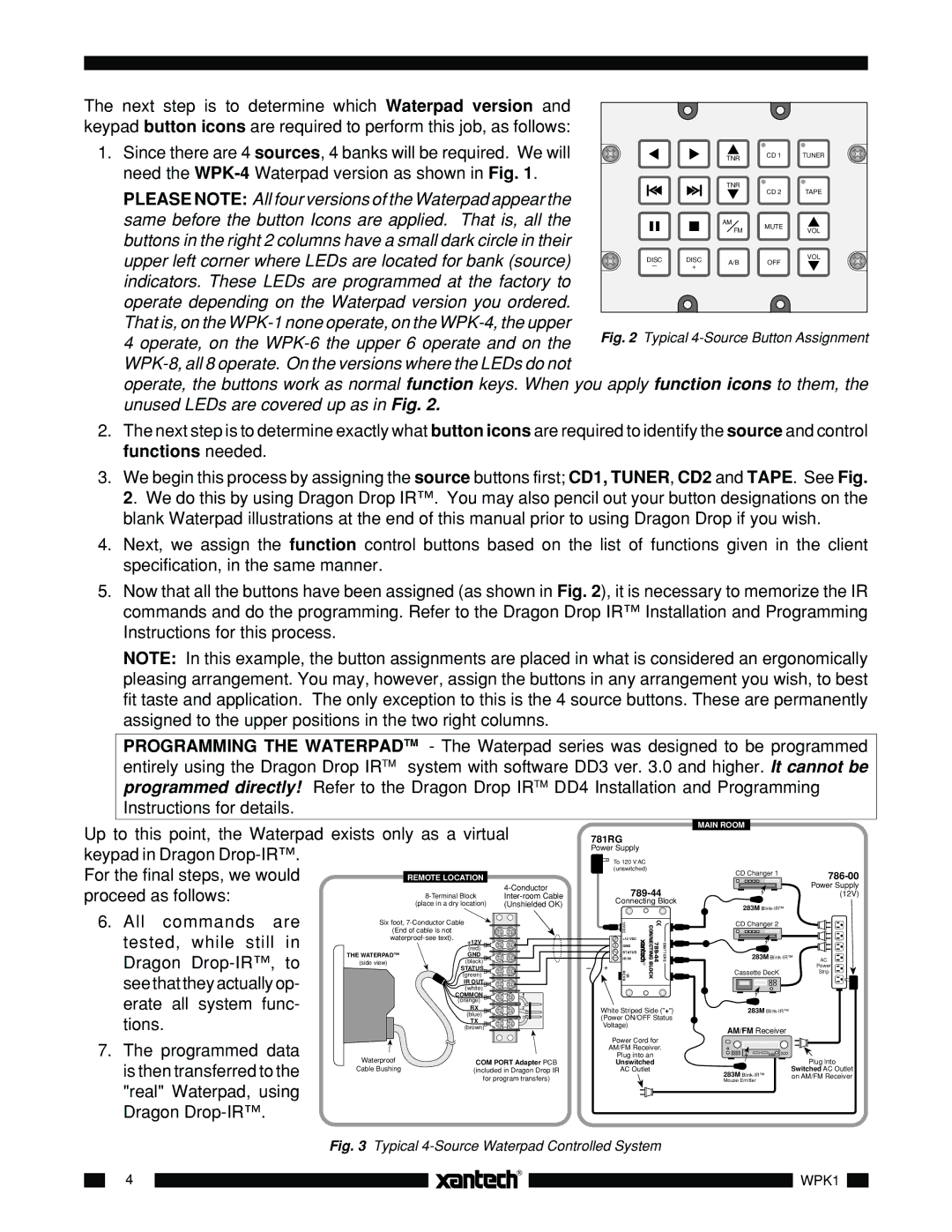 Xantech WPK8, WPK6, WPK4, WPK1 installation instructions Please Note All four versions of the Waterpad appear 