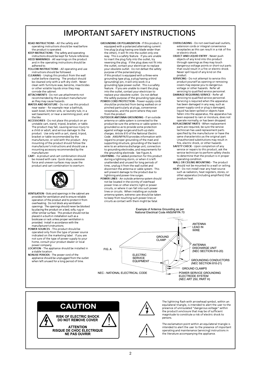 Xantech XMusic manual Important Safety Instructions 