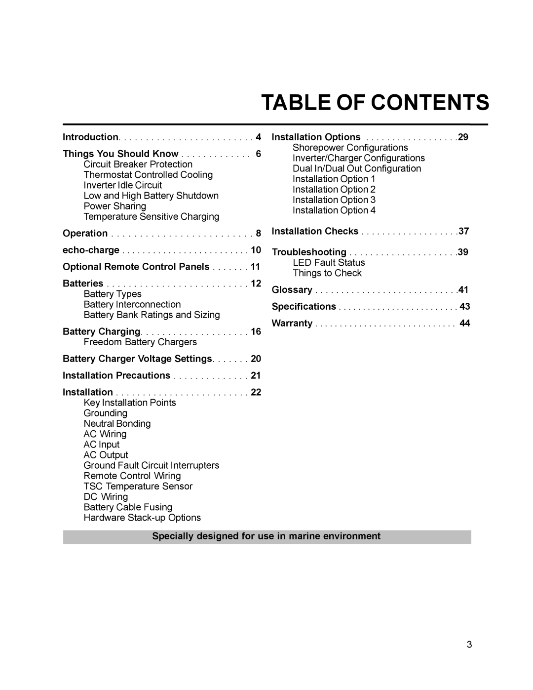 Xantrex Technology 20, 10, 15, 30, 25 owner manual Table of Contents 