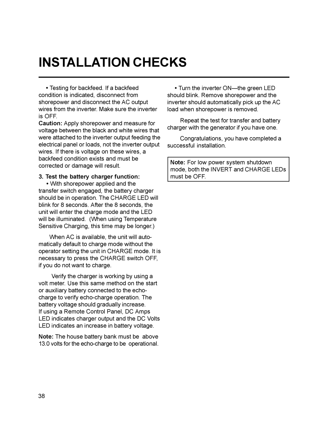 Xantrex Technology 20, 10, 15, 30, 25 owner manual Test the battery charger function 