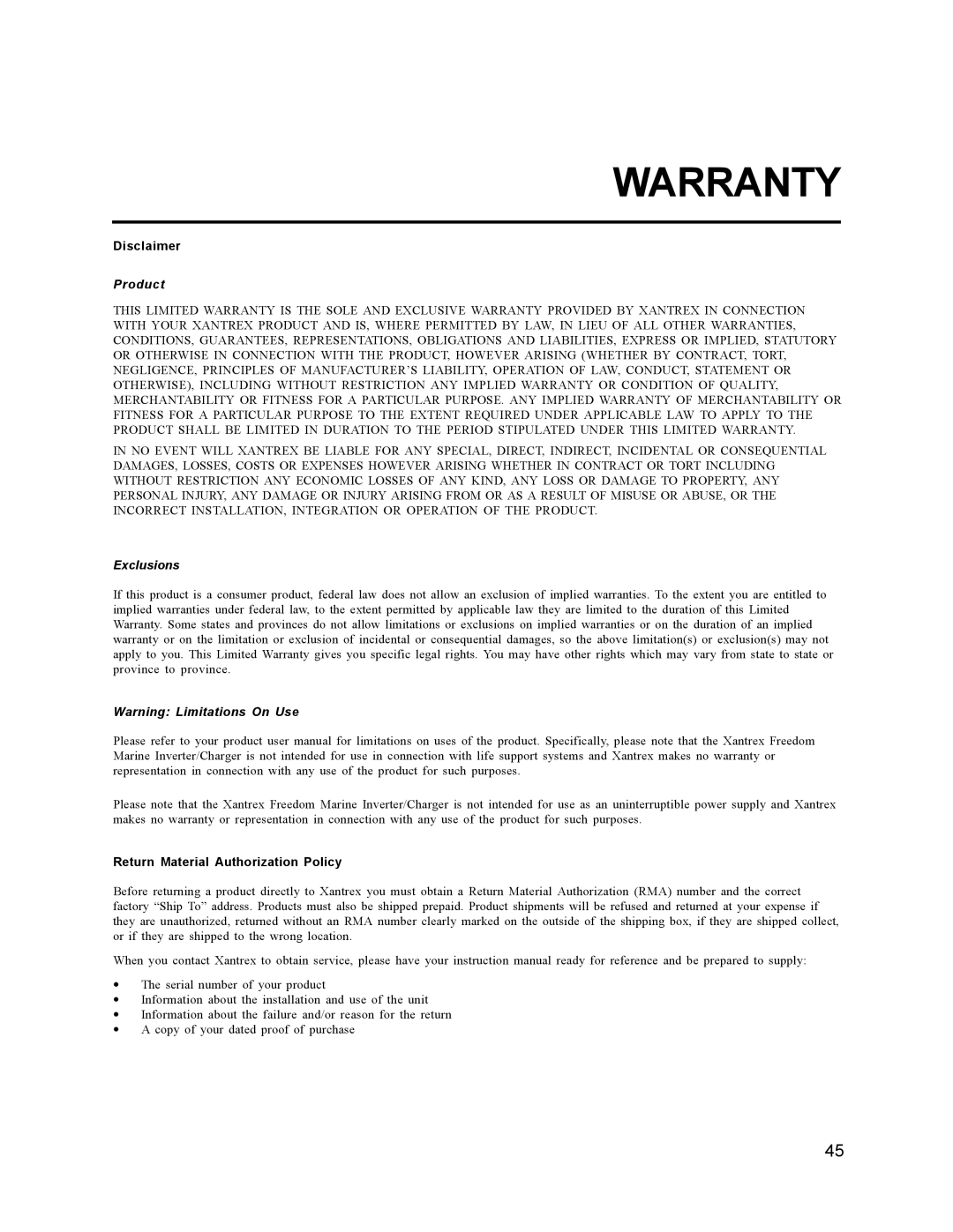 Xantrex Technology 10, 15, 30, 20, 25 owner manual Product 