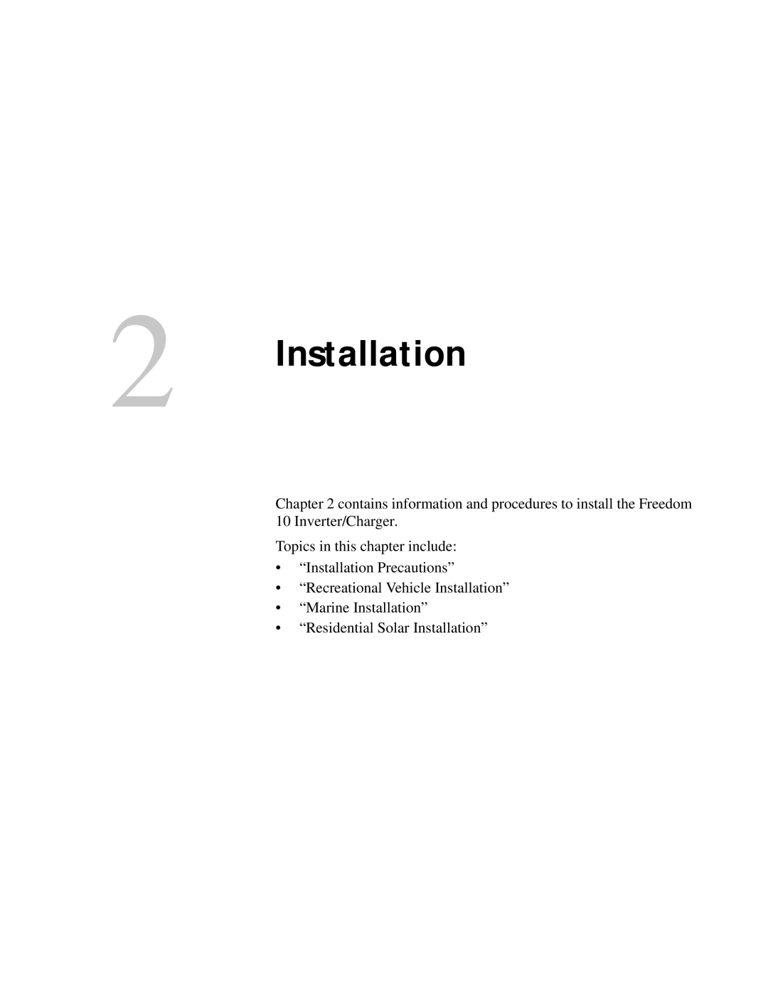 Xantrex Technology 10 owner manual Installation 