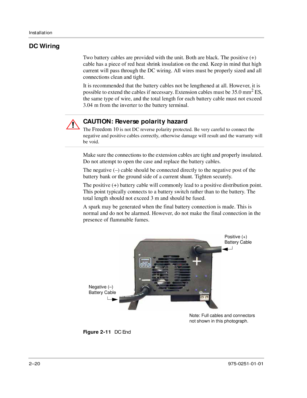 Xantrex Technology 10 owner manual DC End 