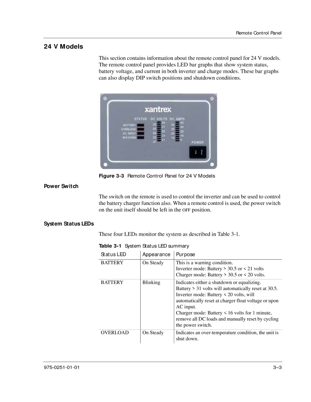 Xantrex Technology 10 owner manual Power Switch 