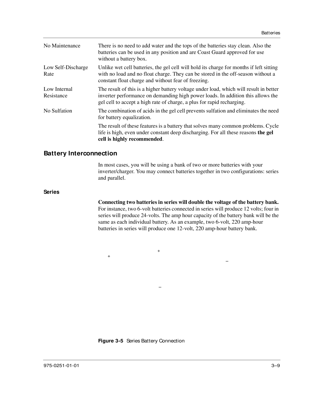 Xantrex Technology 10 owner manual Battery Interconnection, Series 