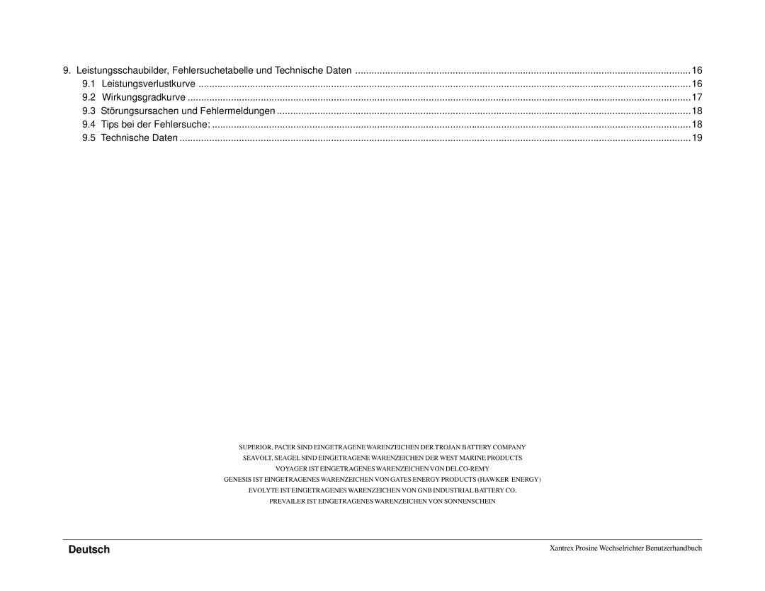 Xantrex Technology 1800i, 1000i owner manual Deutsch 