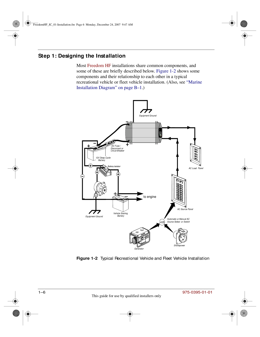 Xantrex Technology 1000, 1800 manual Designing the Installation, To engine 