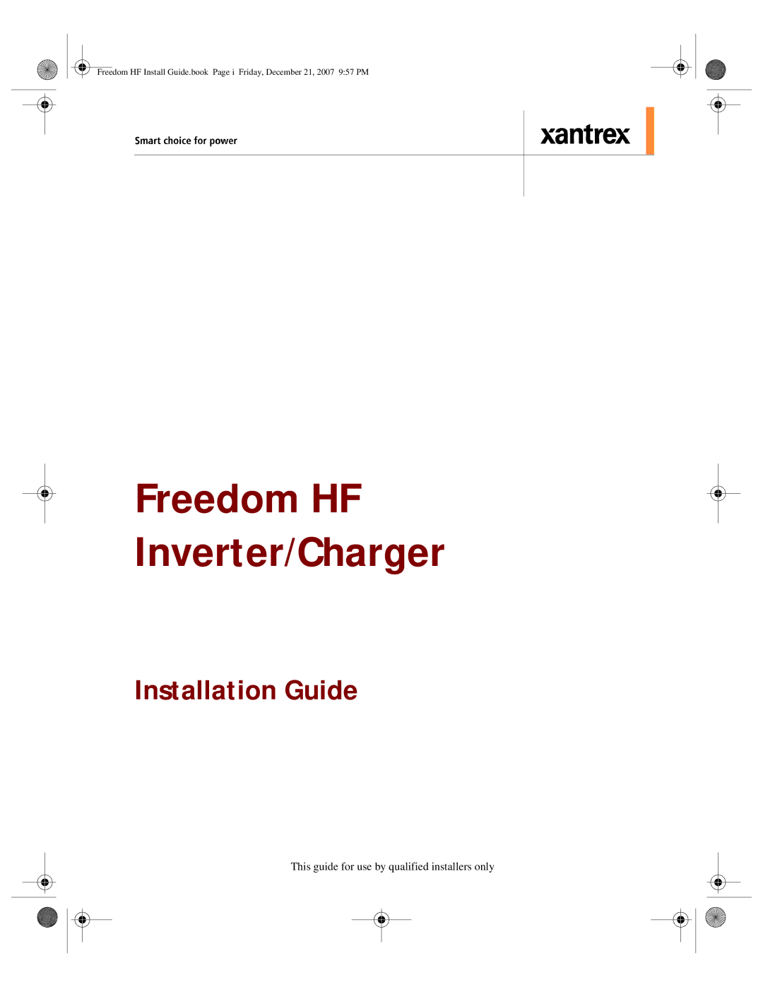 Xantrex Technology 1800, 1000 manual Freedom HF Inverter/Charger 