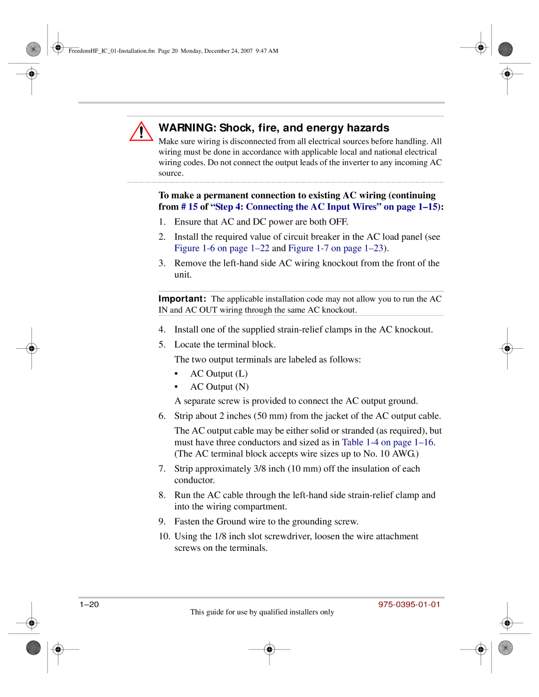 Xantrex Technology 1000, 1800 manual 975-0395-01-01 