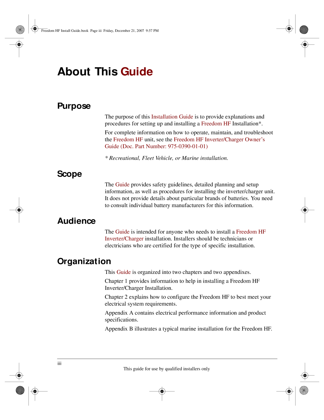 Xantrex Technology 1800, 1000 manual About This Guide, Purpose, Scope, Audience, Organization 