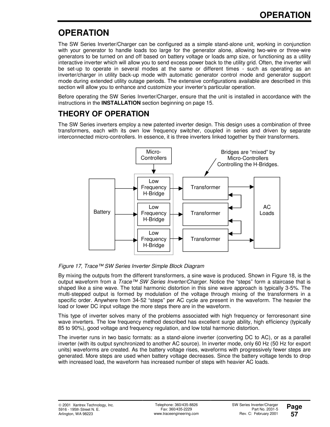 Xantrex Technology 120 VAC/60 owner manual Theory of Operation 