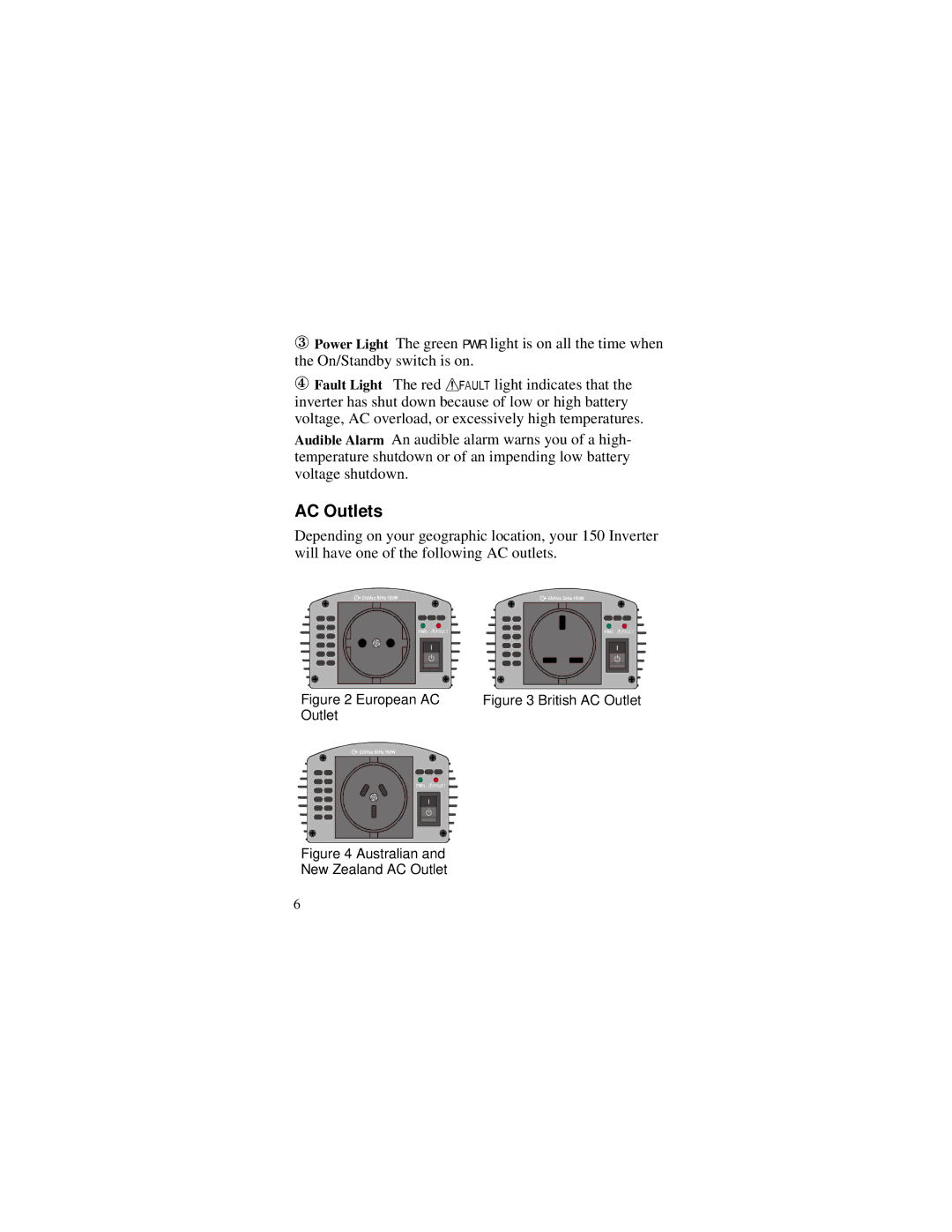 Xantrex Technology 150 manual AC Outlets, European AC 