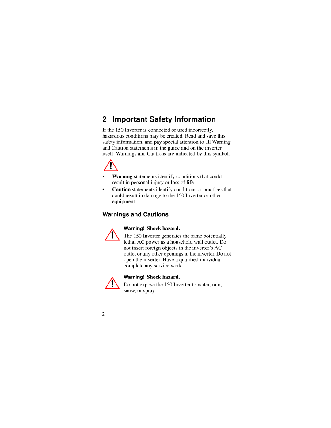 Xantrex Technology 150 manual Important Safety Information 