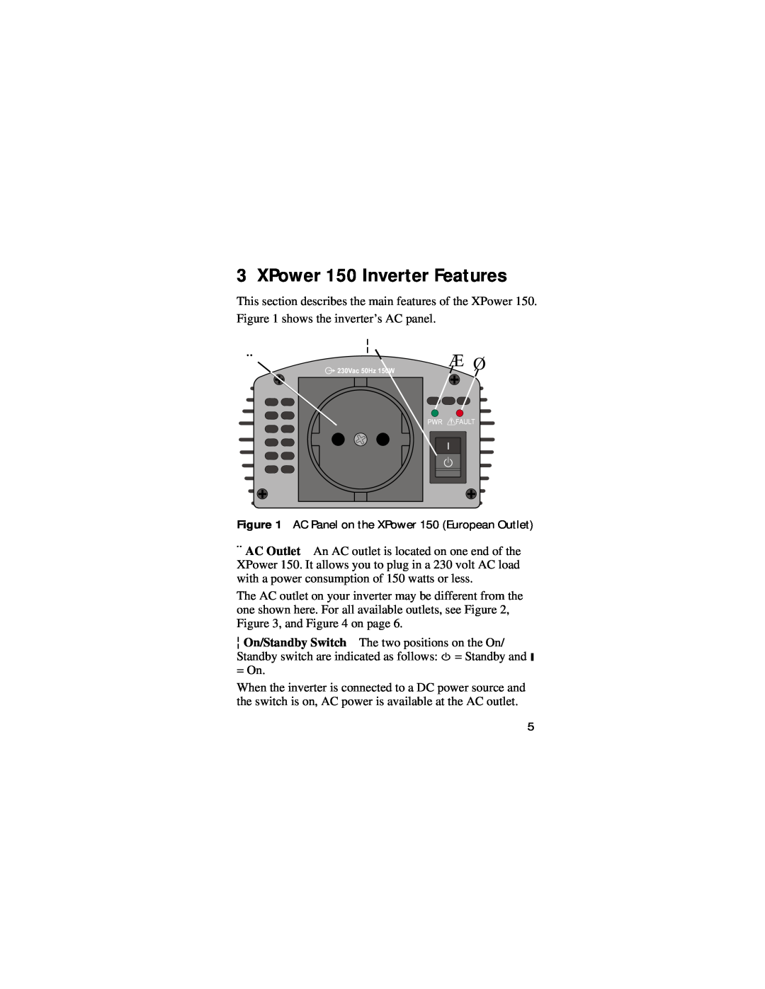 Xantrex Technology manual XPower 150 Inverter Features, Æ Ø 